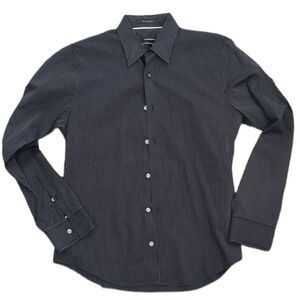 Club Monaco Black Striped Cotton Shirt M
